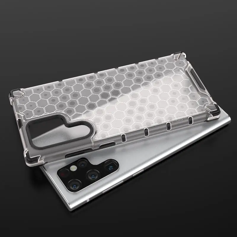 2-in-1 Full Protection Shockproof Translucent Phone Case with Hard Armor Cover