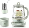 Health Pot K2763 Lite, Glass Electric Kettle for Tea & Coffee, Hot Water Boiler and Wamer with Stew Pot, Temperature Con 1