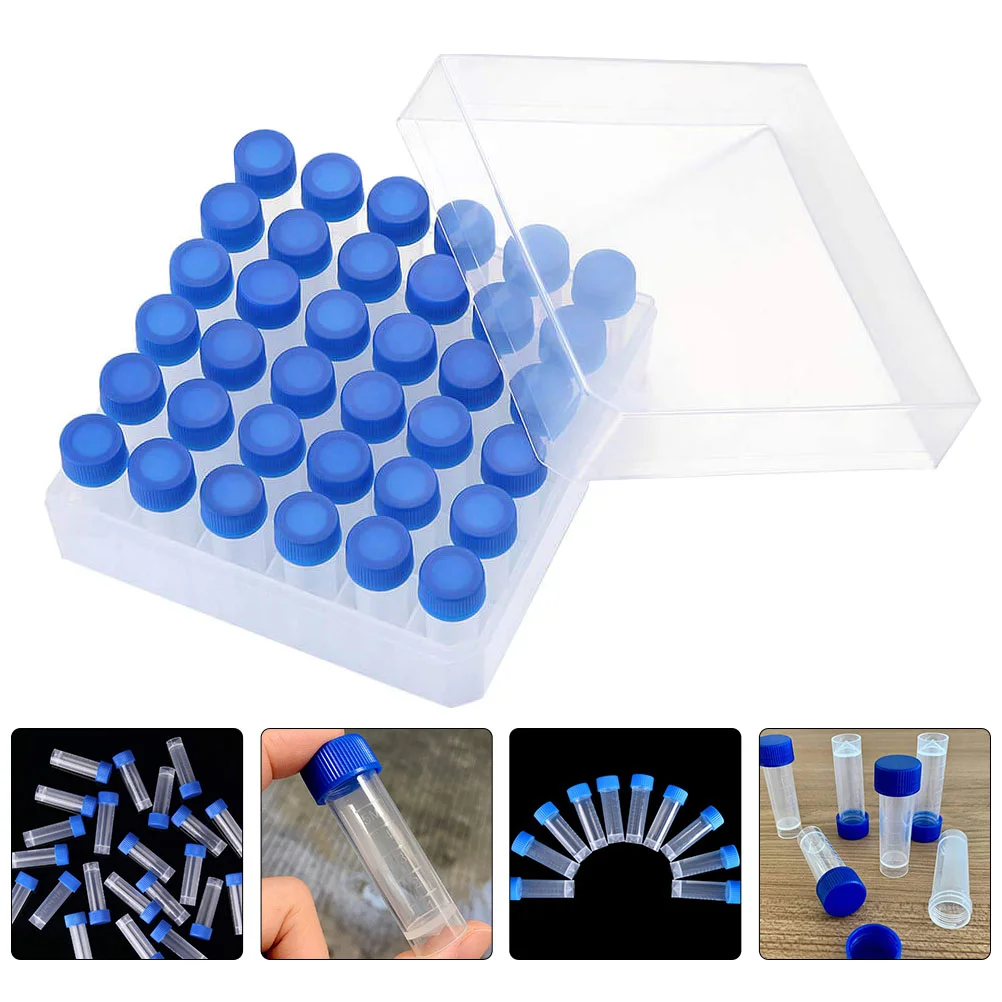 

5 Ml Cryovial Freezing Tubes Glass Containers for Liquids Plastic Test Experiment Supplies Sample Pluggable