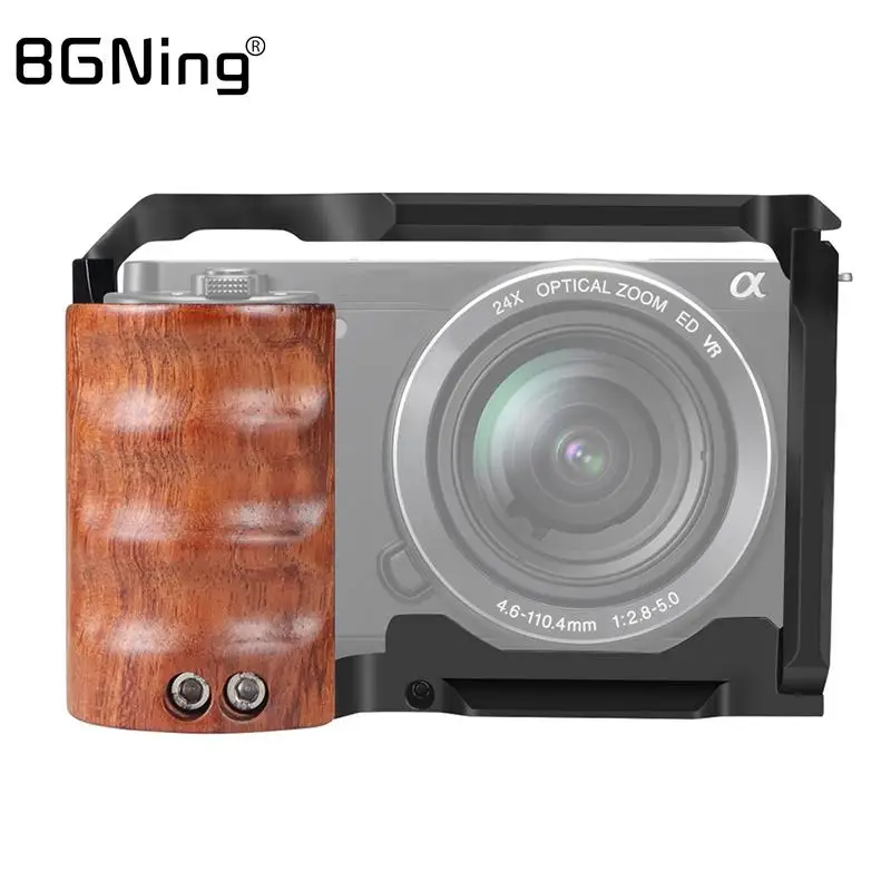 ZVE10 Camera Cage Wooden Side Handle Top Hand Grip Quick Release Plate ...