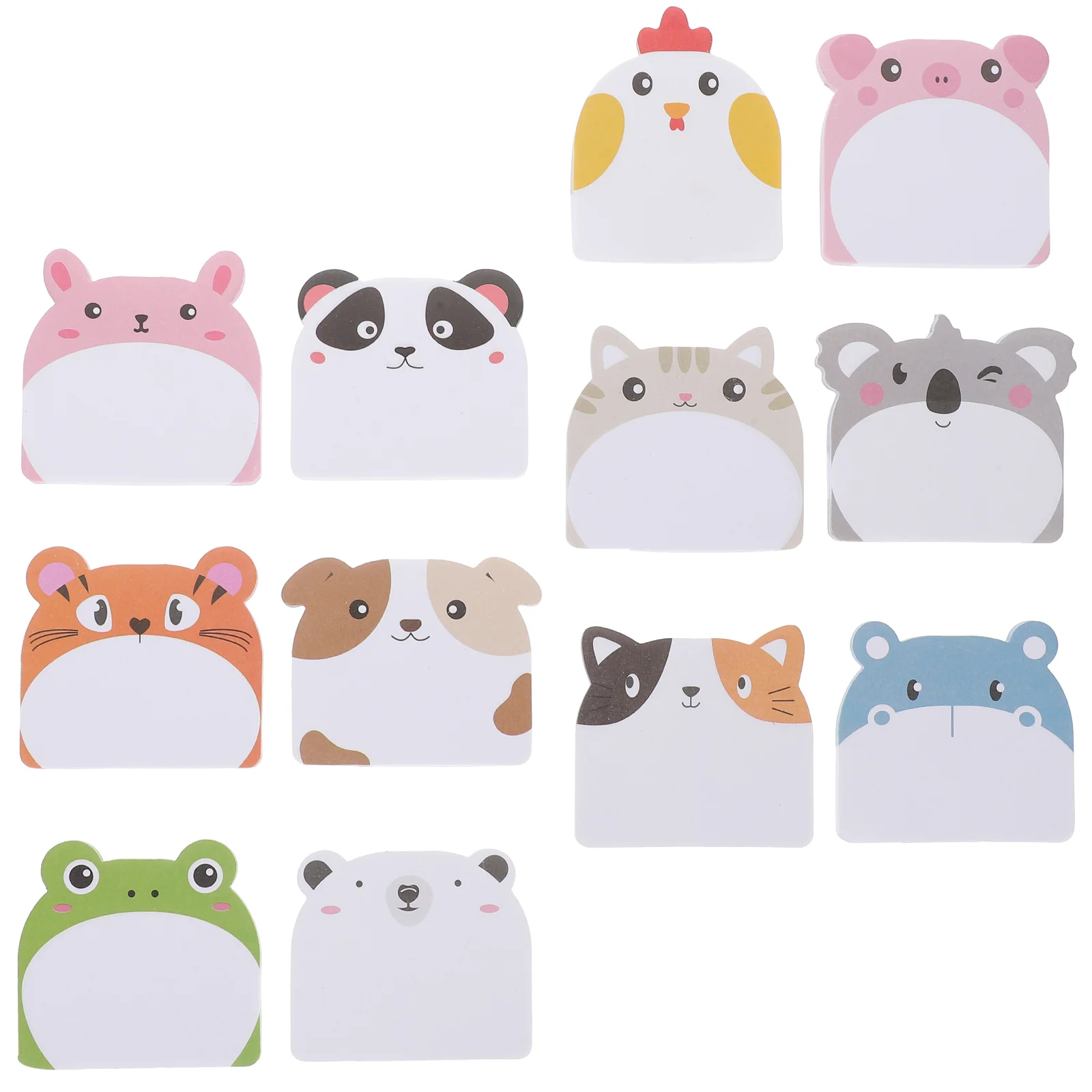

12Pcs Memo Pads Strong Adhesive Note Stickers Creative Animal Memo Pads Office Memo Pads