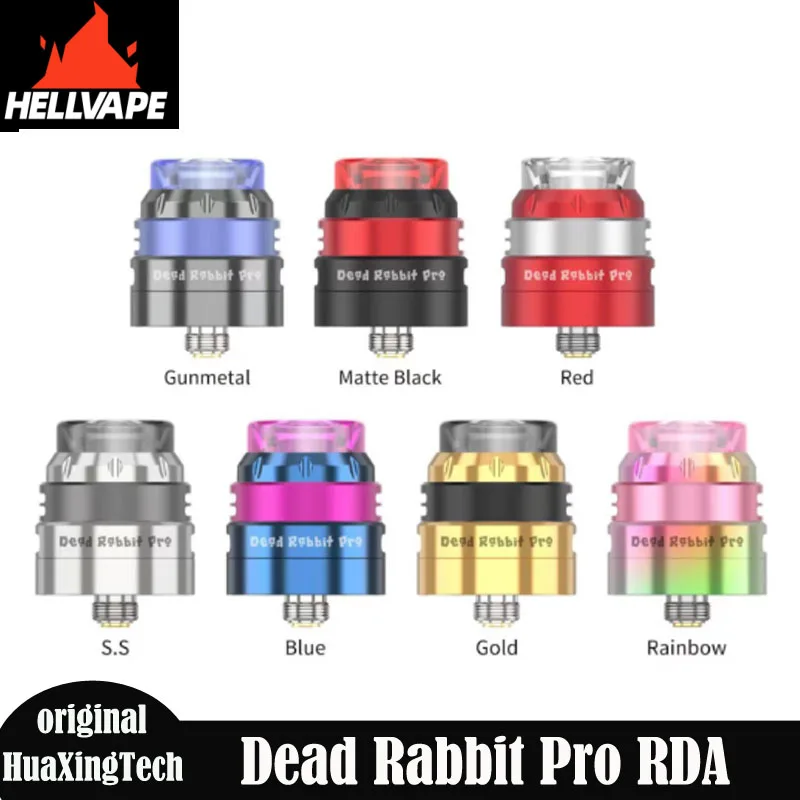 

Original Hellvape Dead Rabbit Pro RDA 24mm Dual Coil Atomizer 0.37ohm Ni 80 Coil BF Pin E Cigarettes Vape Tank Three Airflow