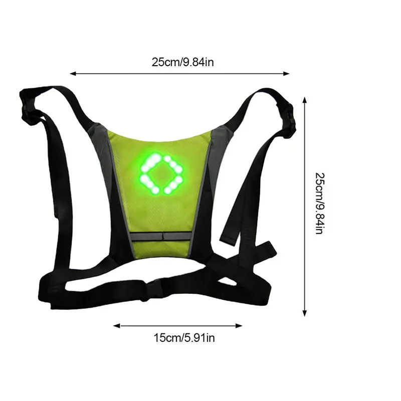 Cycling Wireless Remote Control Warning Vest LED Light Turn Signal Light Backpack Vest Reflective Safety For Night Hiking reflective safety vest