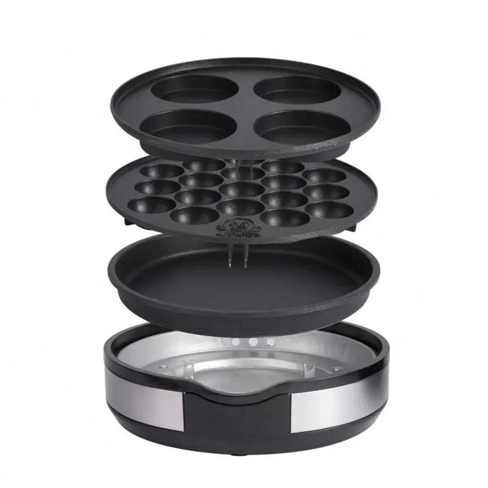 Multi-function Pancake Maker Non-stick Baking Machine with 3 Interchangeable Plates Pancake Maker for Omelette Steak Takoyaki 5