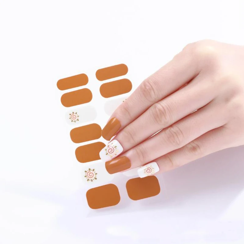 Nail Polish Film Stickers No Light Gel Nail Stickers Summer Cute Full Cover Decals DIY Manicure Slider Art Tools