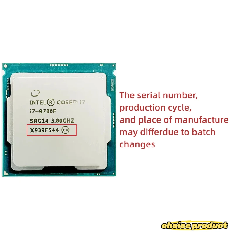 Intel Core i7 9700F CPU 3.0GHz PC Desktop LGA 1151 Eight-Core