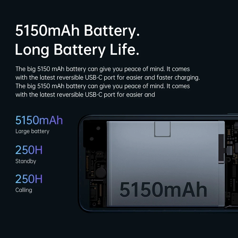 Oukitel 4G C32 Smartphone 8GB +128GB 5150mAh Mobile Phone 6.517