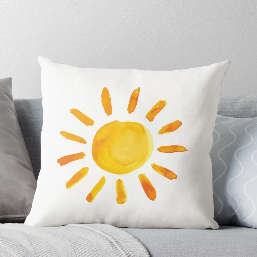 

Brushed Watercolor Painted Sun Throw Pillow Christmas Covers For Cushions autumn decoration