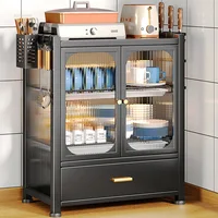 Modern Minimalist Kitchen Cabinets Home Small Dish Storage Cabinet Multi-functional Multi-layer Kitchen Cabinet with Drain Rack 2