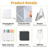 LED Note Board Night Light With Colorful 7 Pens DIY Acrylic Message Board Erasable Painting Drawing Board For Kids Birthday Gift - Image 6