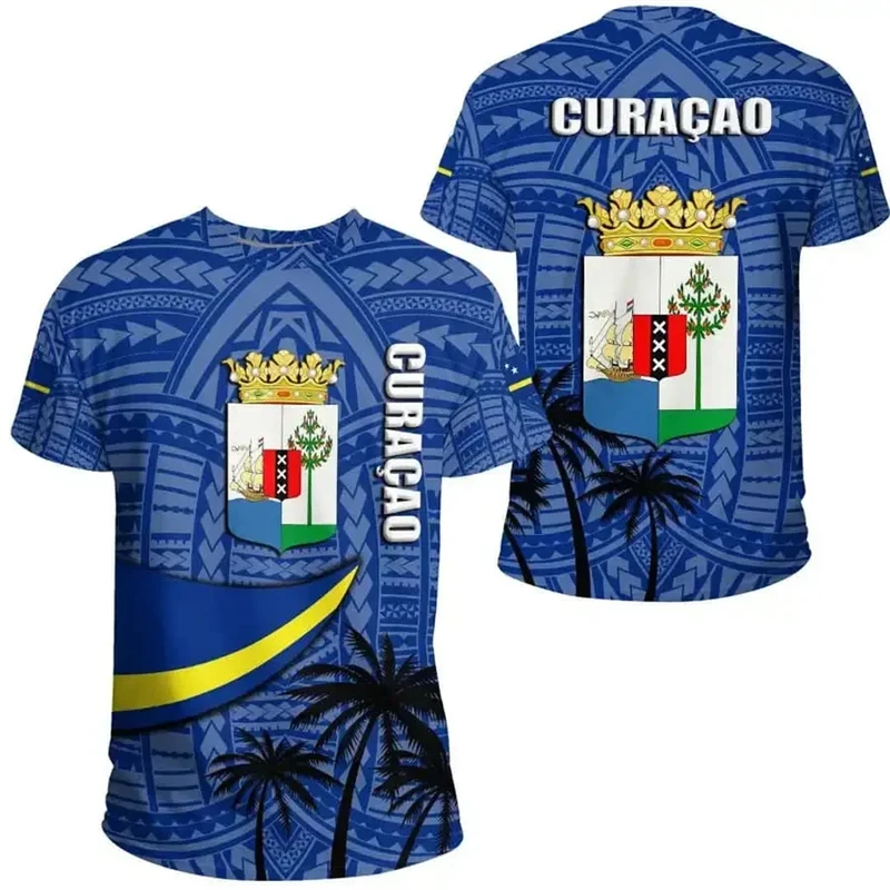 

Curacao Republic T-shirt Summer Men's Curacao Flag T Shirts 2024 Street Sportswear Men Women Gym Tops Short-sleeve Tees Clothing