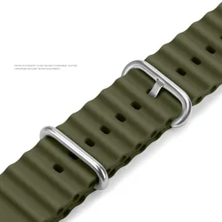 Ocean Band Silicone Sport Bracelet - S10 - 46 45 44 42 49mm (16 olive green)