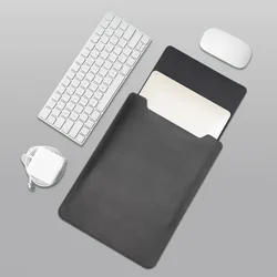 Sleek PU Leather Laptop Sleeve Case - Ultra-Thin Protective Pouch - 12-13 inch (Black)