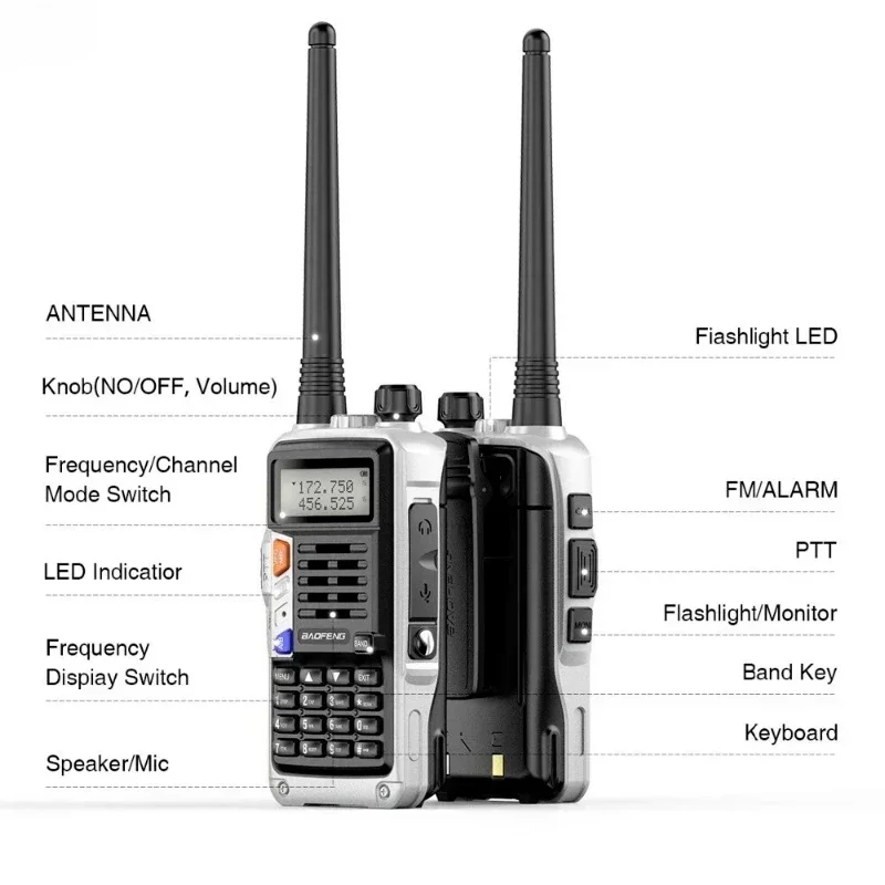 BAOFENG UV-S9 Plus V1 V2 4W Powerful Handheld UHF VHF Dual Band 16KM Long Range Waterproof Walkie Talkie Ham Two Way Radio
