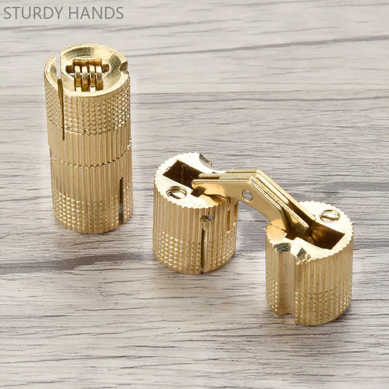 Copper Barrel Concealed Hinges Cylindrical Hidden Cabinet Hidden Door Hinges Furniture Hardware Support 2PCS 8mm-18mm