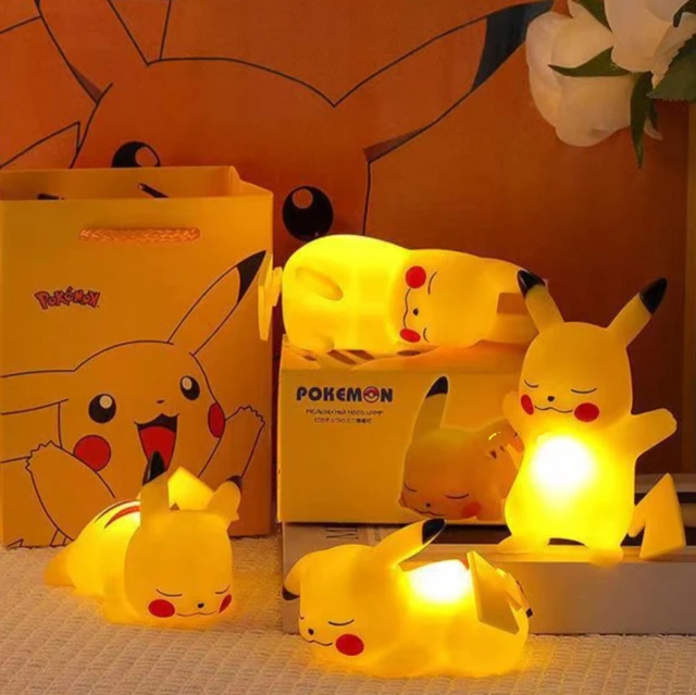 Veilleuse Pokémon Pikachu pour enfants, lampe de chevet, figurine d'anime  mignon