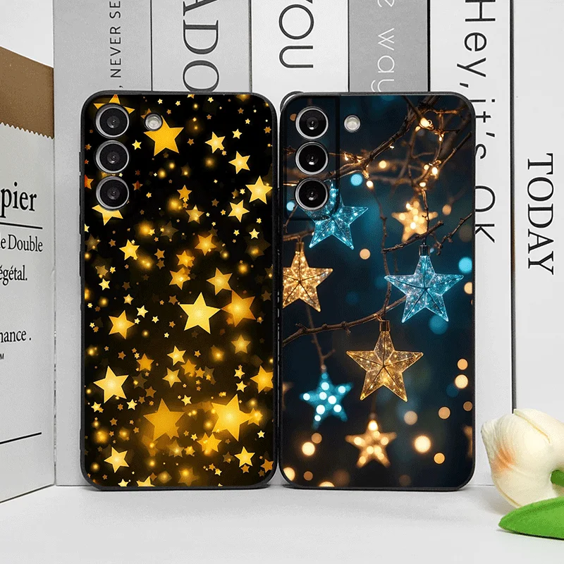 Elegant Gold Star Soft Phone Case - Y2K Inspired Cover