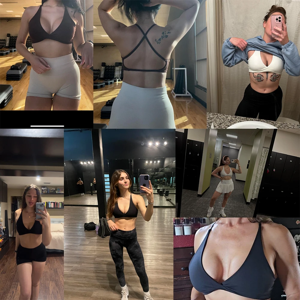 Gym Sport Bra Anti-sweat Breathable Yoga Shockproof Crop Top Fitness Top Push up Workout Women sports bra