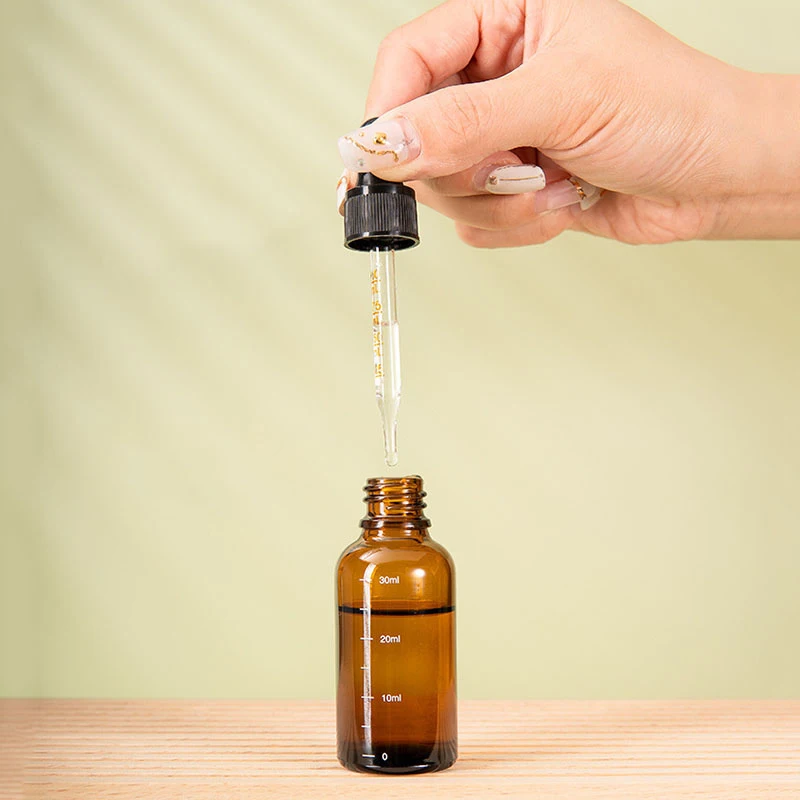 Amber Glass Dropper Bottles with Scale for Essential Oils