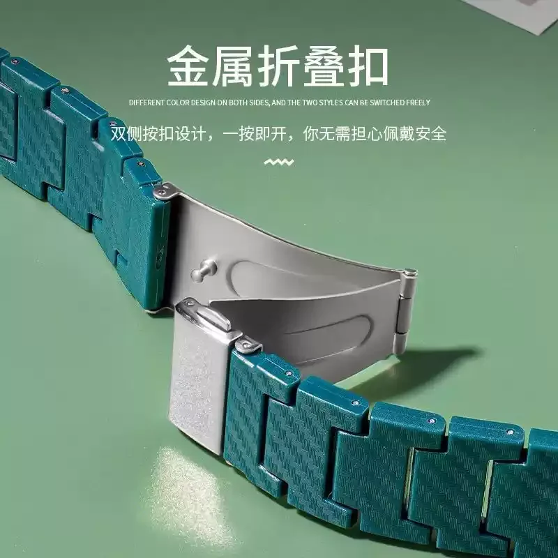 Carbon Fiber Watch Band Strap, 20mm/22mm, Compatible with Popular Models