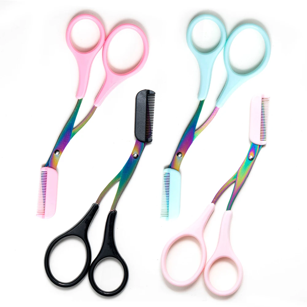 Stainless Steel Facial Hair Removal Shaver Cutter Eyebrow Trimmer Scissors Color Titanium Comb Removable Makeup Accessories eyebrow trimmer set eyebrow trimmer eyebrow razor set hair shaver eyebrow razor facial hair remover eyebrow scissors stainless steel scissors hair remover eyebrow trimmer blade