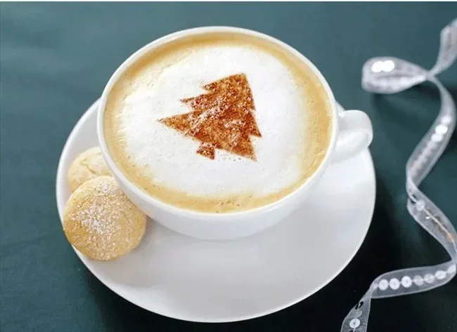 Extravagante café impressão flor molde, Latte Cappuccino Mold, Decoração do bolo, Bolo plástico modelo, 8 pcs por conjunto, 16pcs por conjunto