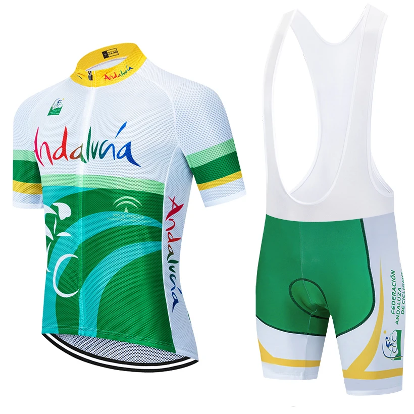 Nowa zielona koszulka kolarska Andalucia Mężczyźni Kobiety ORBEA RACING Bike Maillot Shorts Set Ropa Ciclismo MTB Summer Bicycle TSHIRT Pants
