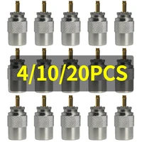 UHF Male Plug &  N-Type Male Plug - Crimp Connector for RG58/RG59/RG6U Coaxial Cable - Gold Plated Brass RF Connector UHF MALE 1