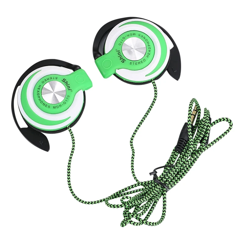Universal 3.5mm Plug Wired Sport Gaming Clip On Earphone Laptop MP3 Headphone Running Earbuds for Gym Workout Exercise
