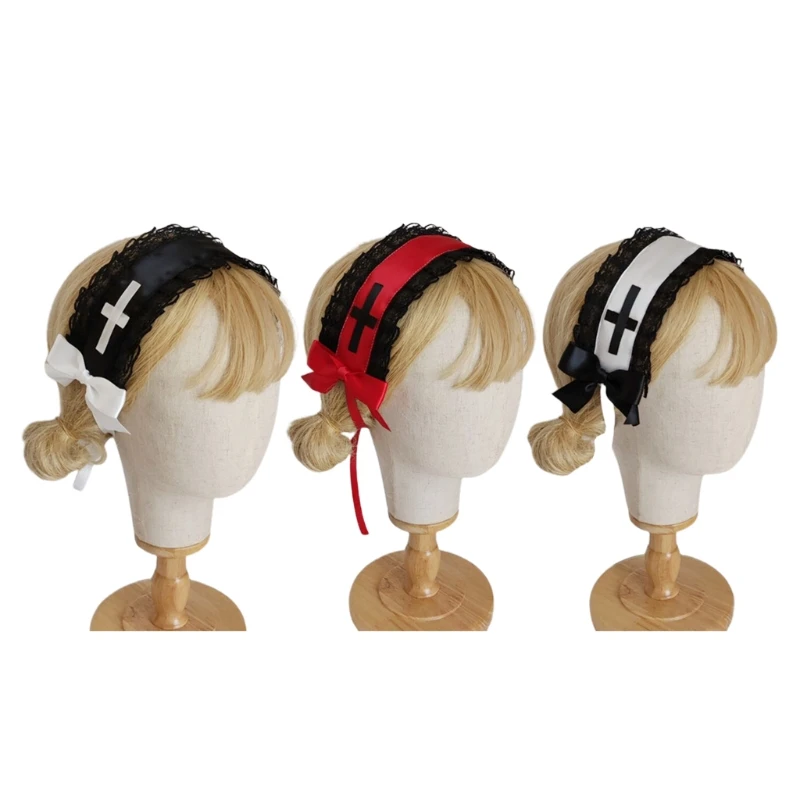 

Gothic Cosplay Hairband Lace Headband Bowknot Ribbon Maid Hair Ornaments