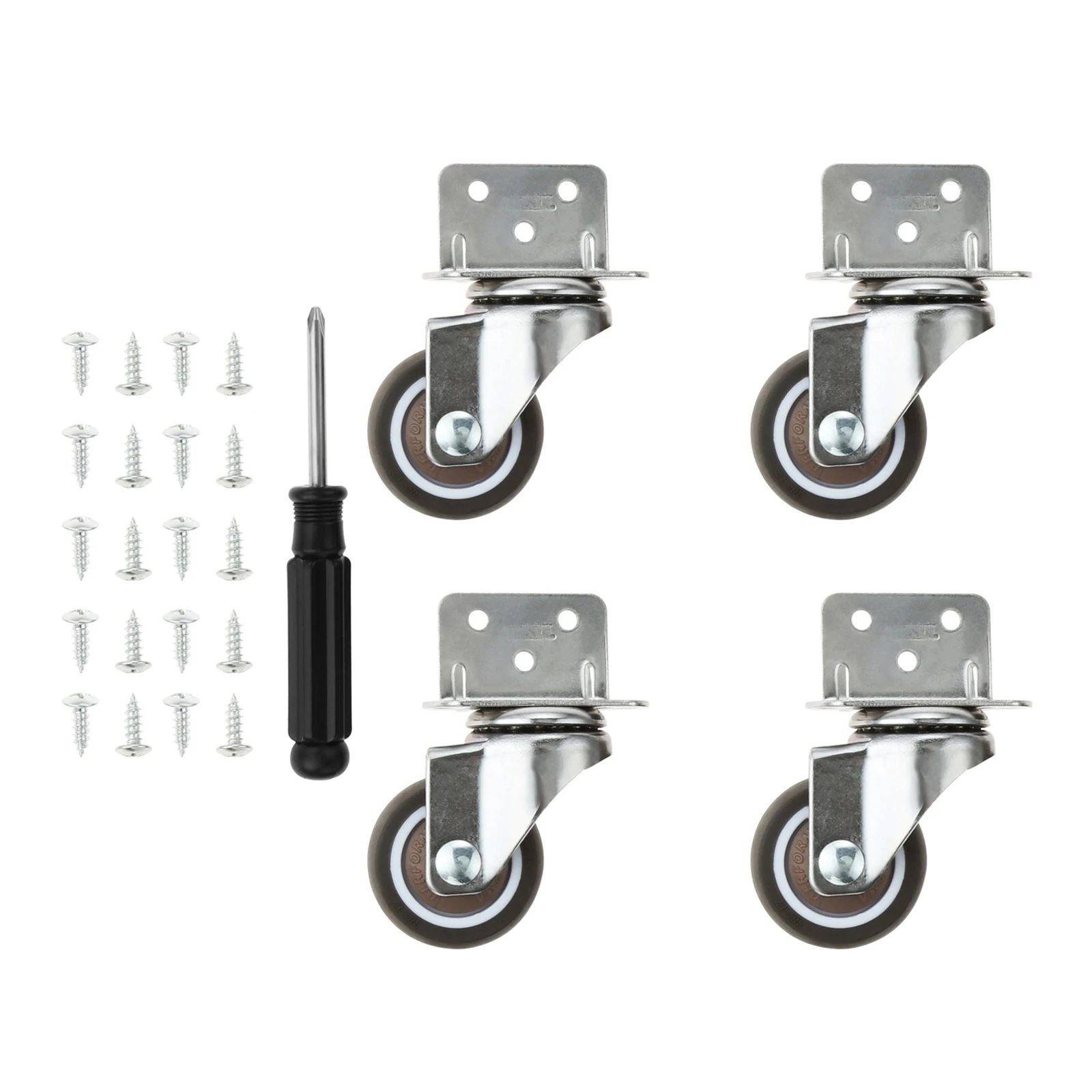 

4pcs 1.5/1.25 Inch Side Mounting TPE Swivel Plated Caster Wheels L- Shaped Mute Wheel for Carts Trolley,Kitchen Cabinet, Table
