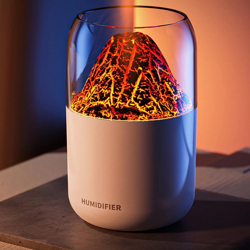 D2 New Volcano Planet Humidifiers 300ml Home Bedroom Colorful USB Essential oil Diffuser Humidifier Desktop Silent Humidifiers