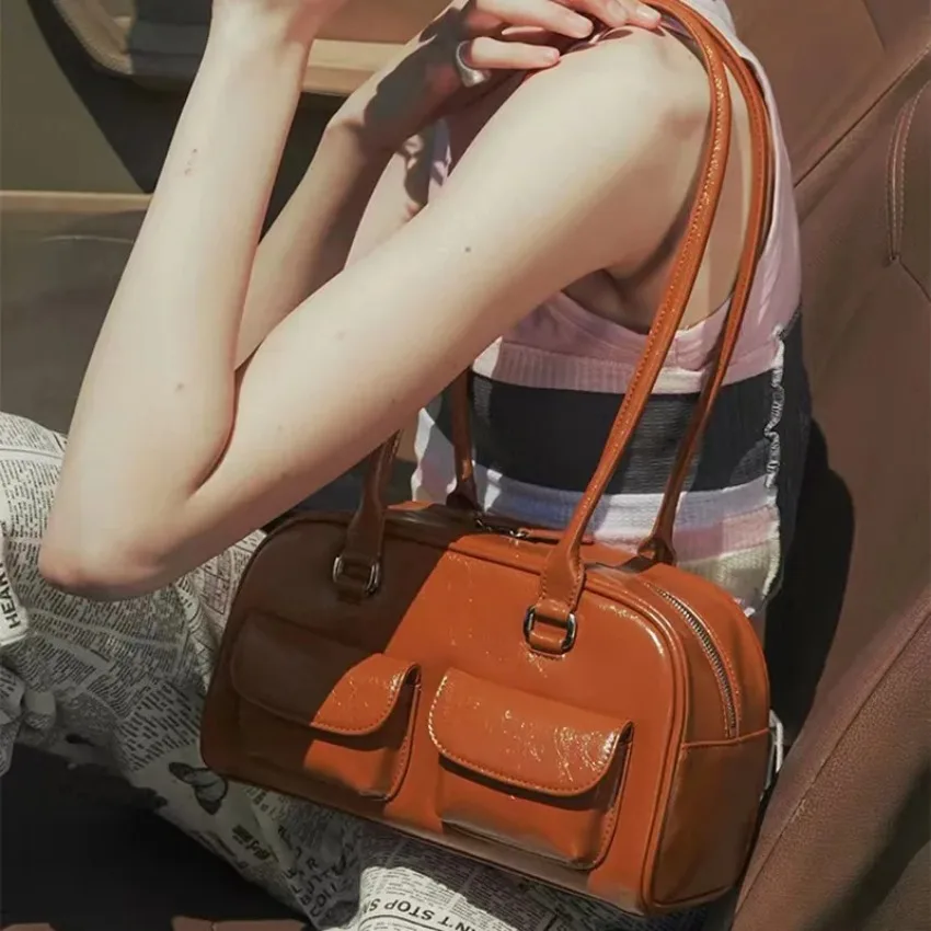 

2024 Fashion New Shoulder Armpit Bag Bowling Bag Boston Tote Casual Women's Handbags Multiple Colors Available