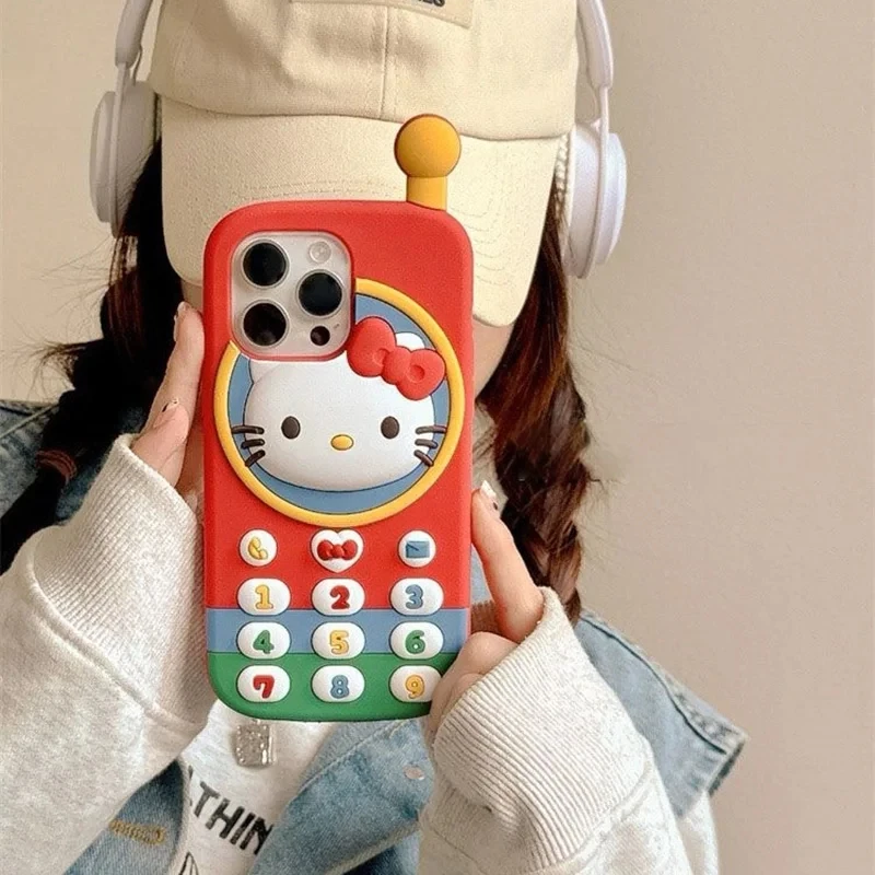 Vibrant Cat-Themed 3D Silicone Phone Cover