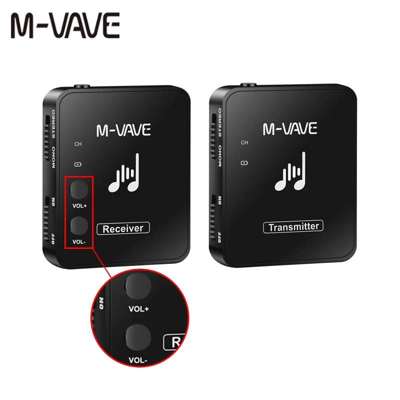 Фото Беспроводной приемник-передатчик M-vave 2,4G с регулируемой громкостью для профессиональных мониторов и наушников №1
