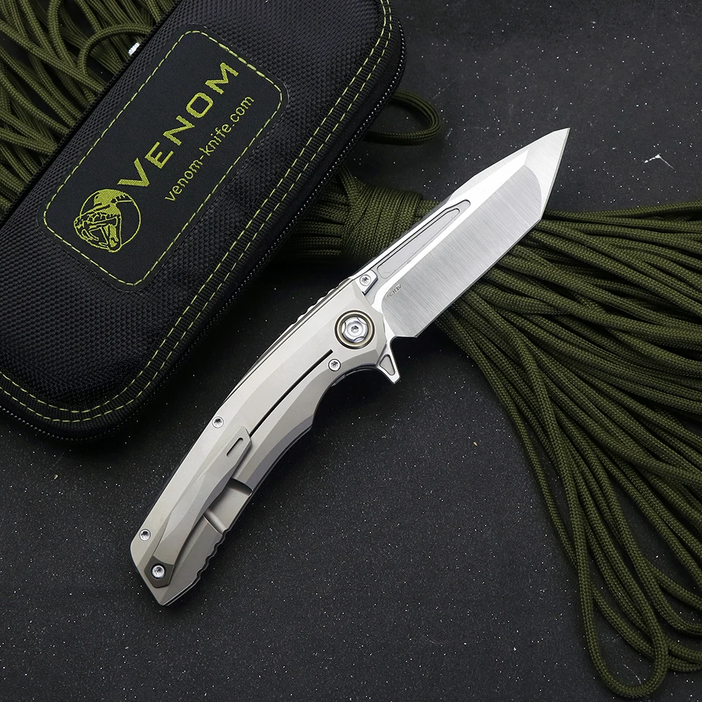 Kevin John New Venom T S30V Blade Titanium Alloy+Carbon Fiber Handle Outdoor Camping Hunting Pocket Knife EDC Tool 2