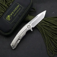 Kevin John New Venom T S30V Blade Titanium Alloy+Carbon Fiber Handle Outdoor Camping Hunting Pocket Knife EDC Tool 2