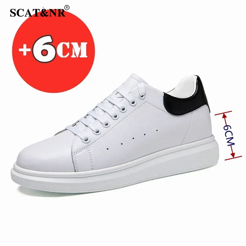 Brand Men'S Shoes Couple Invisible Increase White Shoes Insole 6cm Elevator Men'S Business Casual Leather Designer