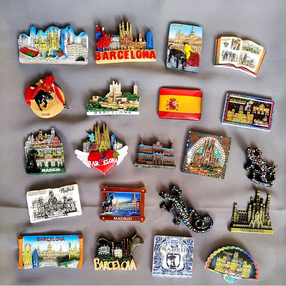 Magnete Frigorifero 3D Madrid – Souvenir Spagna In Resina Fatto A Mano – 8x6 Cm – Regalo Da Viaggio