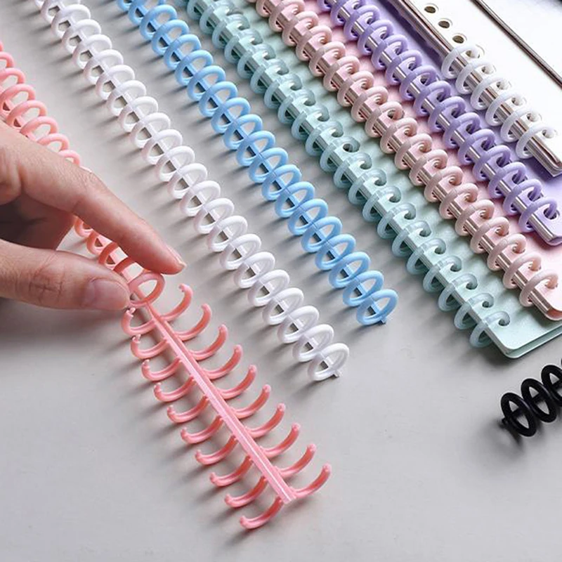 30 Holes Loose-leaf Plastic Binding Ring Spring Spiral Rings Binder Strip For A4 Paper Notebook