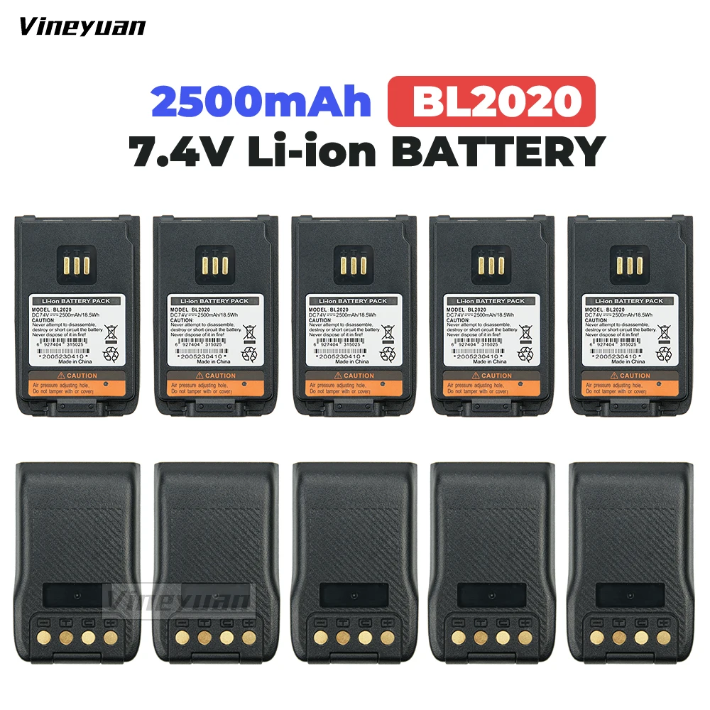 10 Pz Bl2010 2500Mah Batteria Di Ricambio Per Hty Hytera Pd502 Pd602 Pd500 Pd600 Pd560 Pd660 Pd505 Radio Bidirezionale Bl1502 Bl1504