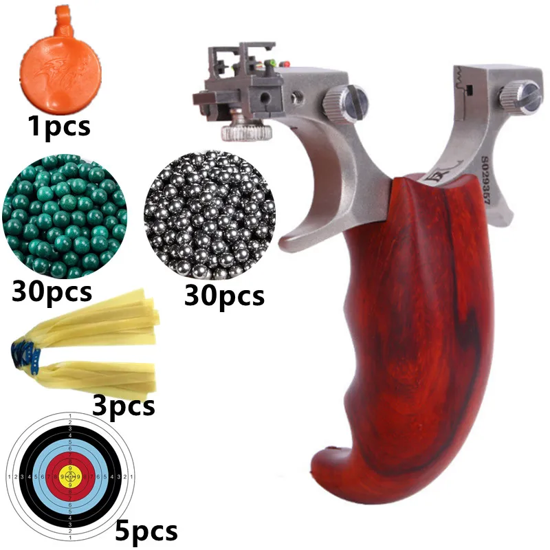 

High Precision Hunting Slingshot 304 Stainless Steel Catapult with Flat Leather Outdoor Shooting Game Slingshot Accessories