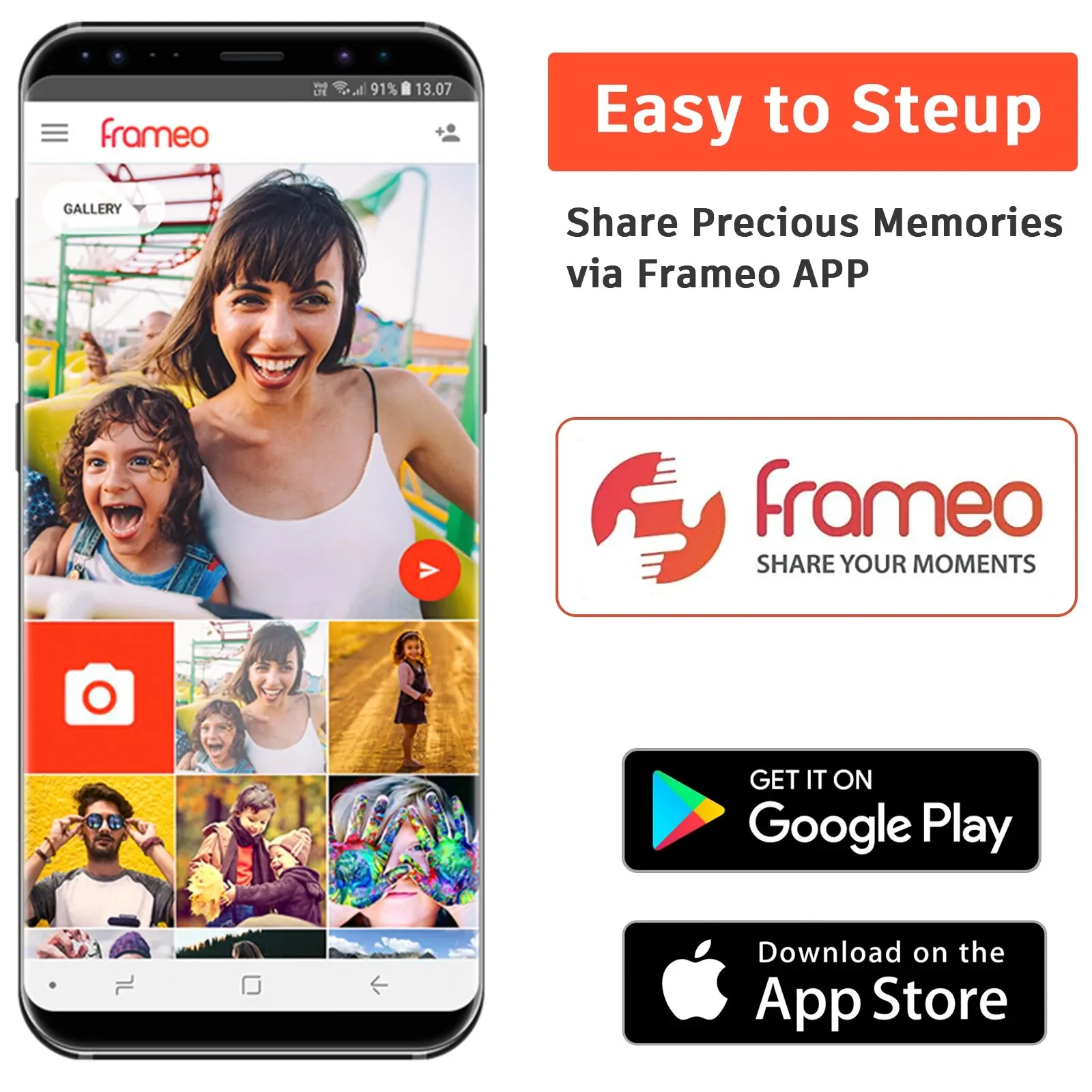 Frameo 32GB Memory 10.1 Inch Smart Digital Picture Frame Wood WiFi IPS HD 1080P Electronic Digital Photo Frame Touch Screen acrylic digital photo frame