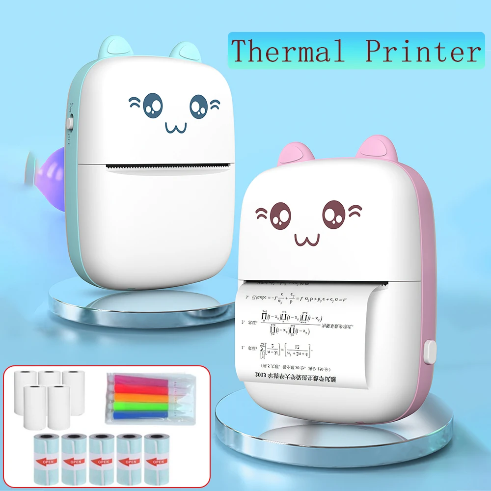 Thermal Bluetooth Printer Mini Portable Pocket Mobile Photo Label Printer 200dpi