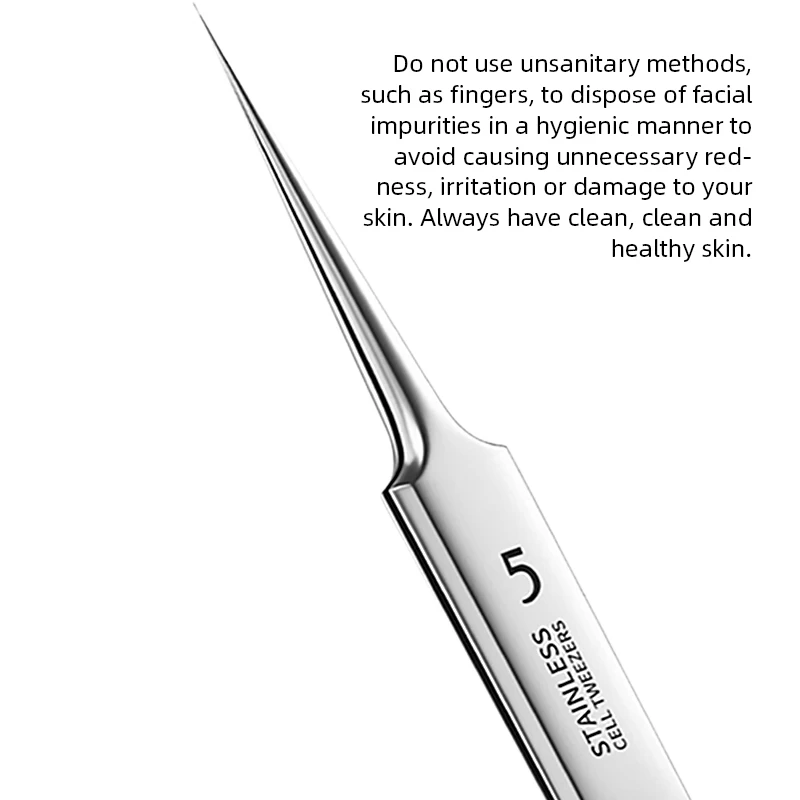 Ultra Fine No 5 Cell Pimples Black Head Clip Tweezers Beauty Salon Special Scraping Closing Artifact Acne Needle Tool Stain 3PCS Pimples Blackhead Tweezers