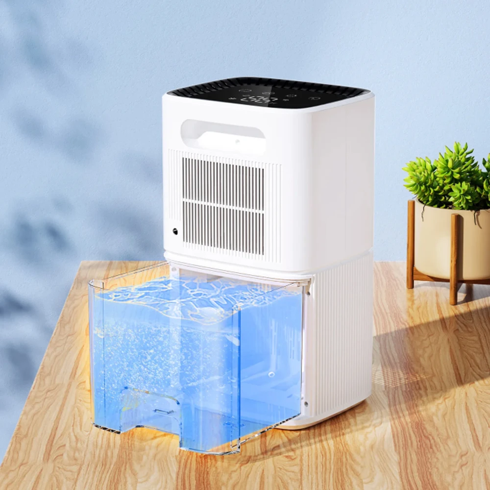 Small Dehumidifier Home Air Dyer Large Capacity Indoor Moisture Remover Bedroom Office Silent Air Purification 1.6L Dehumidifier