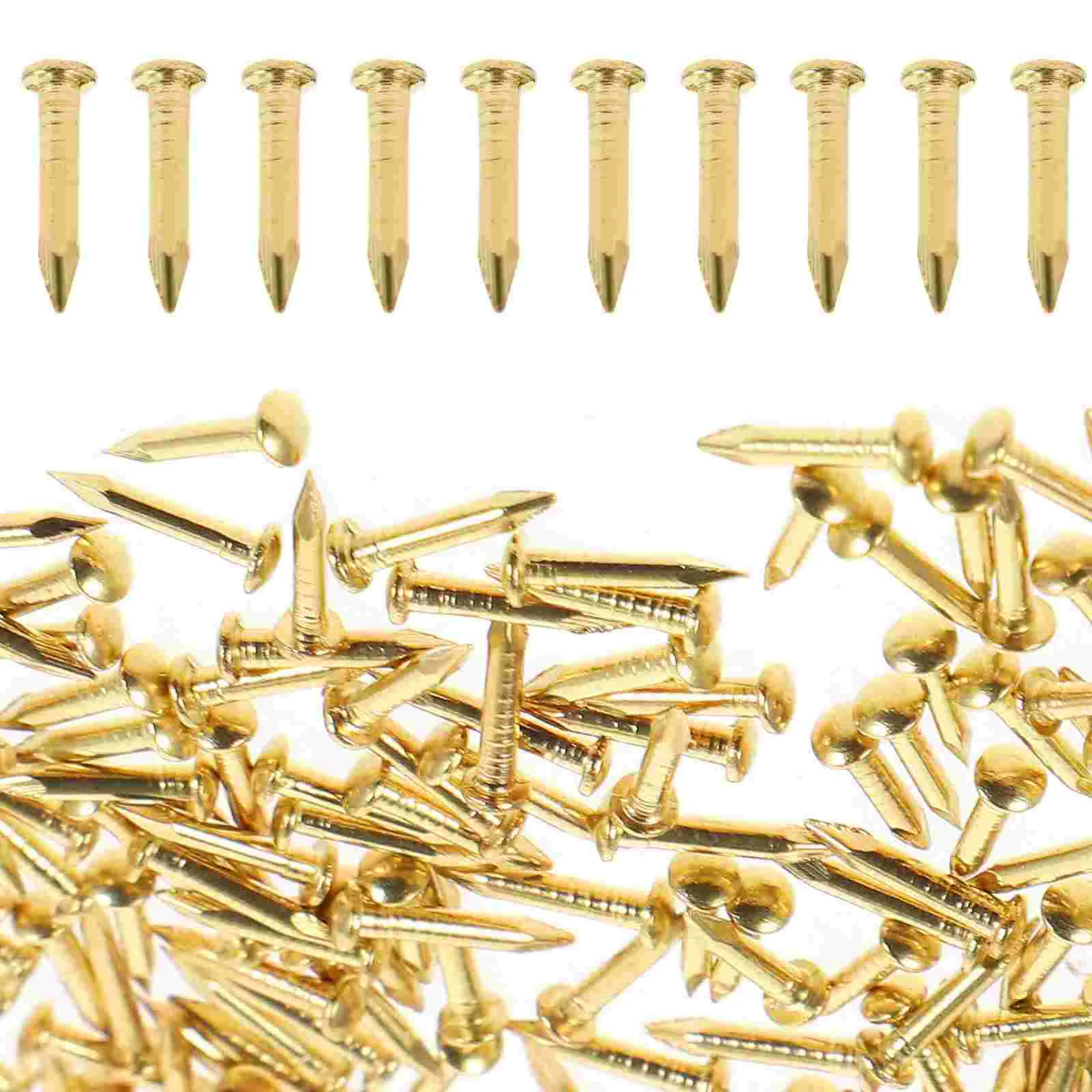 

200pcs Brass Tacks Retro Decor Round Brass Retro Decor Tiny Wooden Retro Decor for DIY Craft Projects 8mm
