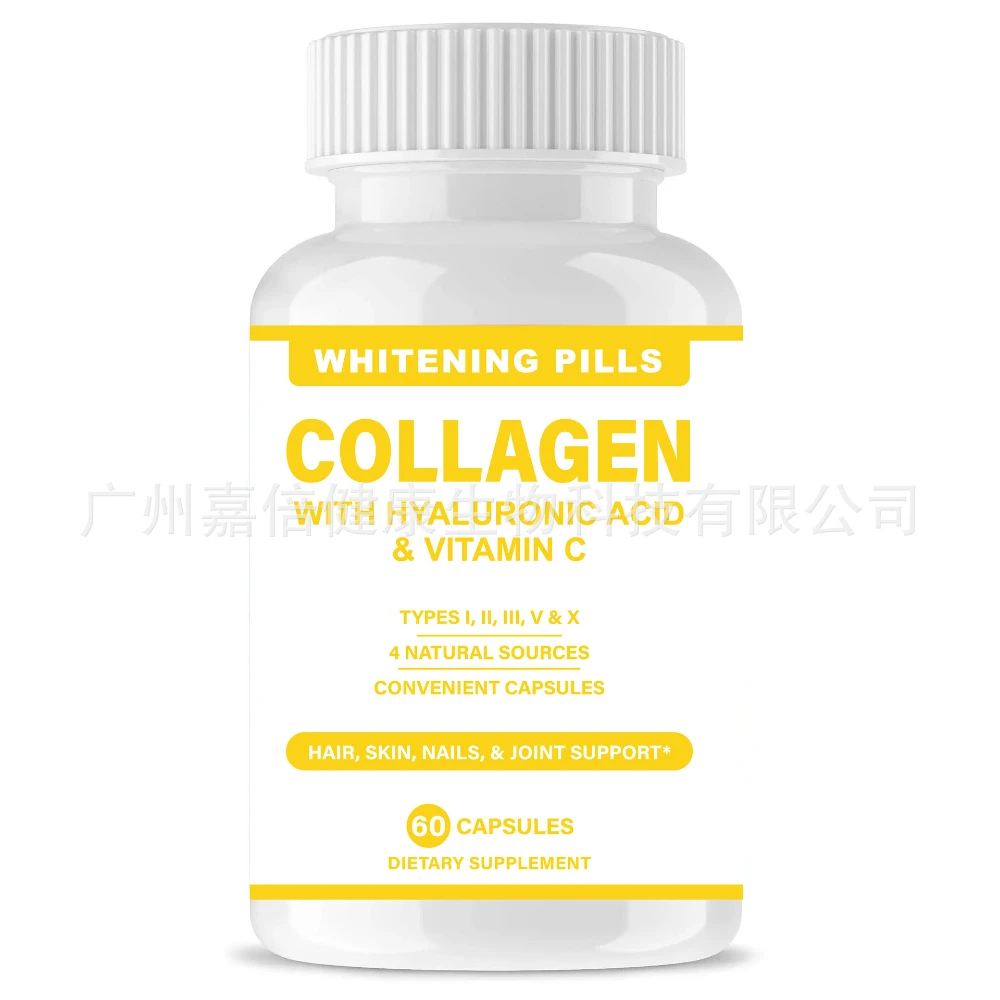 

COLLAGE CAPSULES: Various collagen peptides brighten skin tone and are beneficial for hair and skin. Collagen capsules