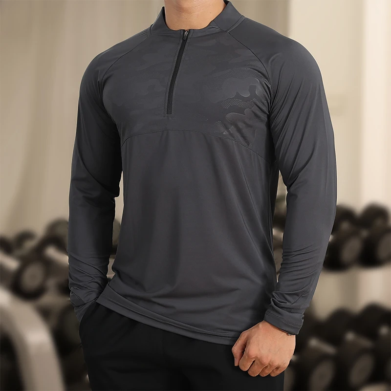 Men's Running Football Jersey High Collar Sportswear Fitness Trainer Training Tshirts Tops Gym Workout Compression Sweatshirt Ma 6