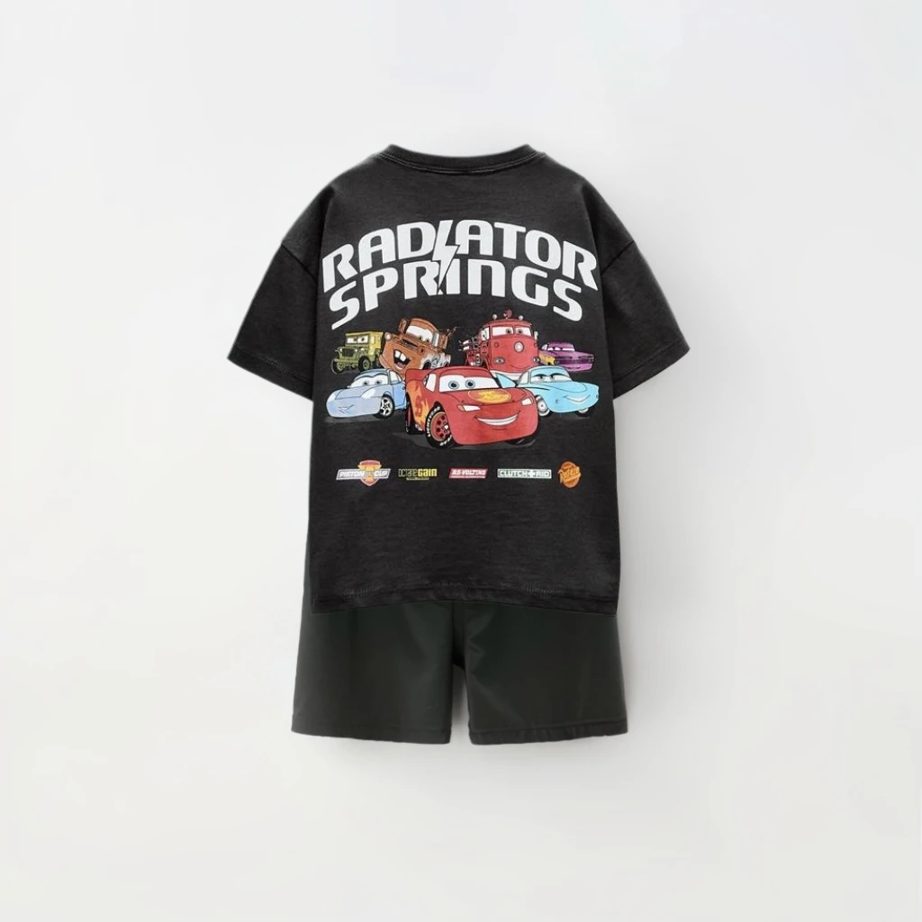 Children's Lightweight Short Sleeved Shorts Set For Boys And Girls Summer Disney Mcqueen Car Printed Children's Clothing Set 5
